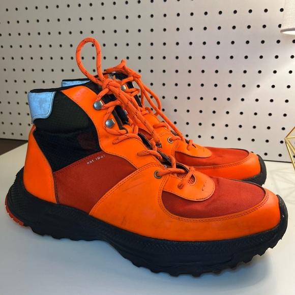 Coach C250 Men's Hiker Boot in Fluo Orange Size 13D - Picture 1 of 16